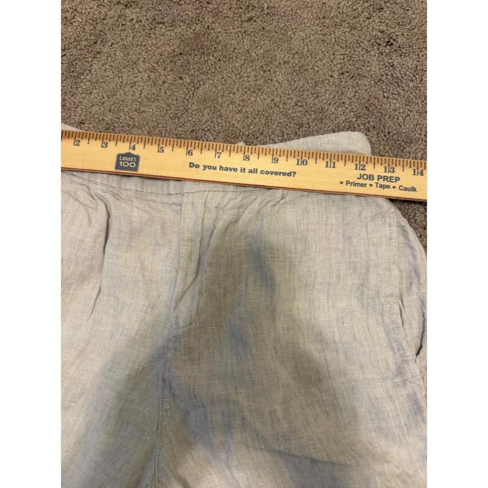 Tahari Essentials Womens 100% Linen Shorts Beige Elastic Waist Size‎ S Oatmeal